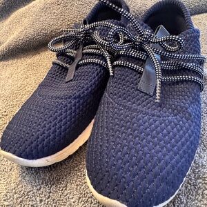 Cole Haan Navy Blue Knit Sneakers with White Soles